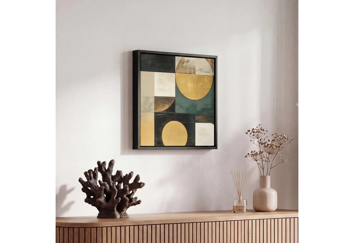 OneMillionCanvasses® Leinwandbild Abstrakt Gold Bronze Schwarz 20x20cm - Bild 5