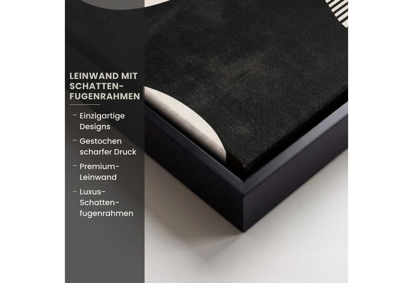 OneMillionCanvasses® Leinwandbild Rahmen Abstrakt Beige Japandi 20x20cm - Bild 3
