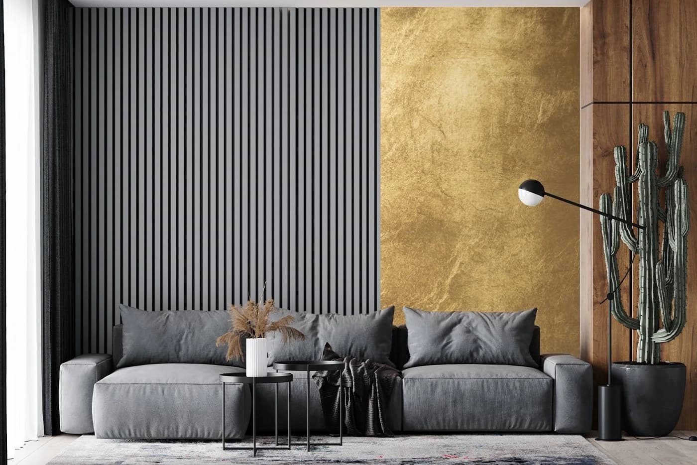 MuchoWow Fototapete Goldene Wand Textur Matt - Bild 4