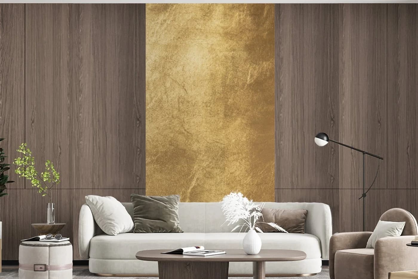 MuchoWow Fototapete Goldene Wand Textur Matt - Bild 5