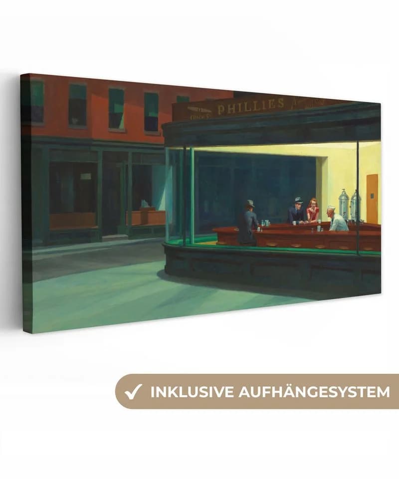 OneMillionCanvasses® Leinwandbild Panorama Nighthawks - Edward Hopper - Bild 2
