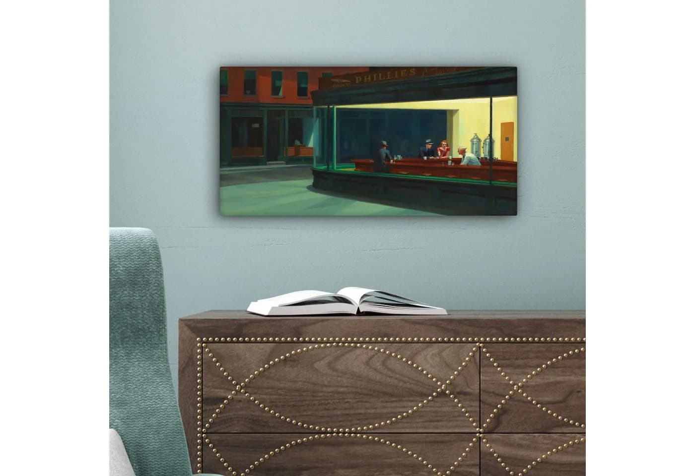 OneMillionCanvasses® Leinwandbild Panorama Nighthawks - Edward Hopper - Bild 5