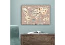 OneMillionCanvasses® Leinwandbild Weltkarte Kinder Braun Bild 5
