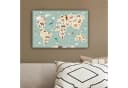 OneMillionCanvasses® Leinwandbild Weltkarte Kinder Blau Bild 4