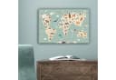 OneMillionCanvasses® Leinwandbild Weltkarte Kinder Blau Bild 5