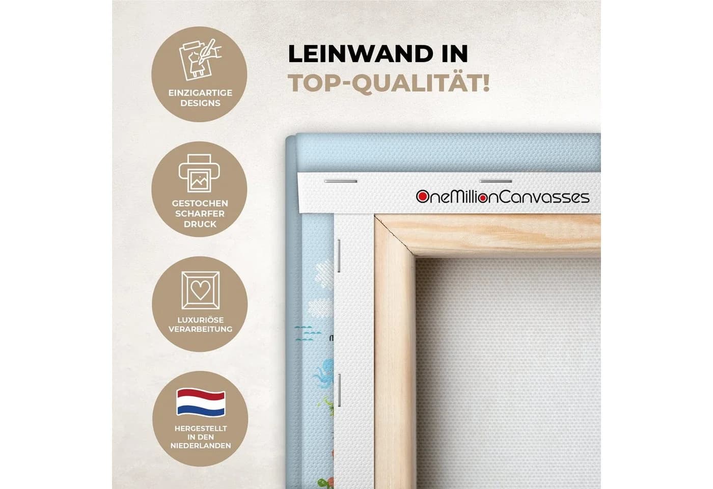 OneMillionCanvasses® Leinwandbild Weltkarte Bunt Kinderzimmer Wanddekoration - Bild 3