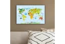 OneMillionCanvasses® Leinwandbild Weltkarte Bunt Kinderzimmer Wanddekoration Bild 4