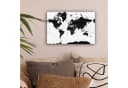 OneMillionCanvasses® Leinwandbild Weltkarte Schwarz-Weiß Wanddekoration Bild 1