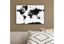 OneMillionCanvasses® Leinwandbild Weltkarte Schwarz-Weiß Wanddekoration Bild 4