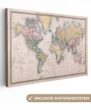 OneMillionCanvasses® Leinwandbild Weltkarte Retro Bunt Bild 2
