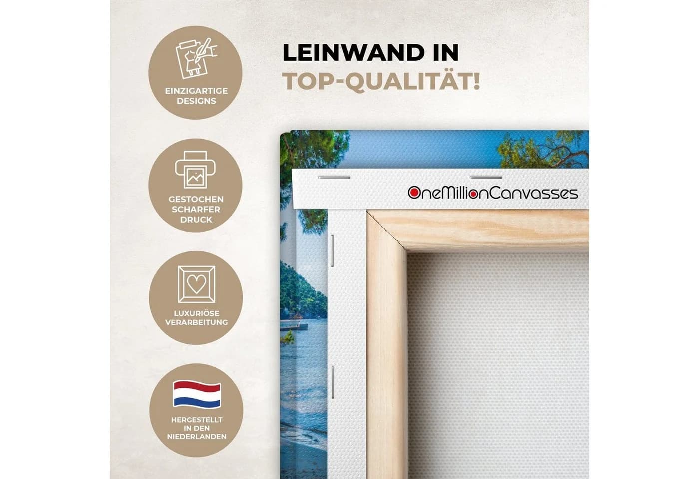 OneMillionCanvasses® Leinwandbild Strand Mallorca Meer Boot - Bild 3