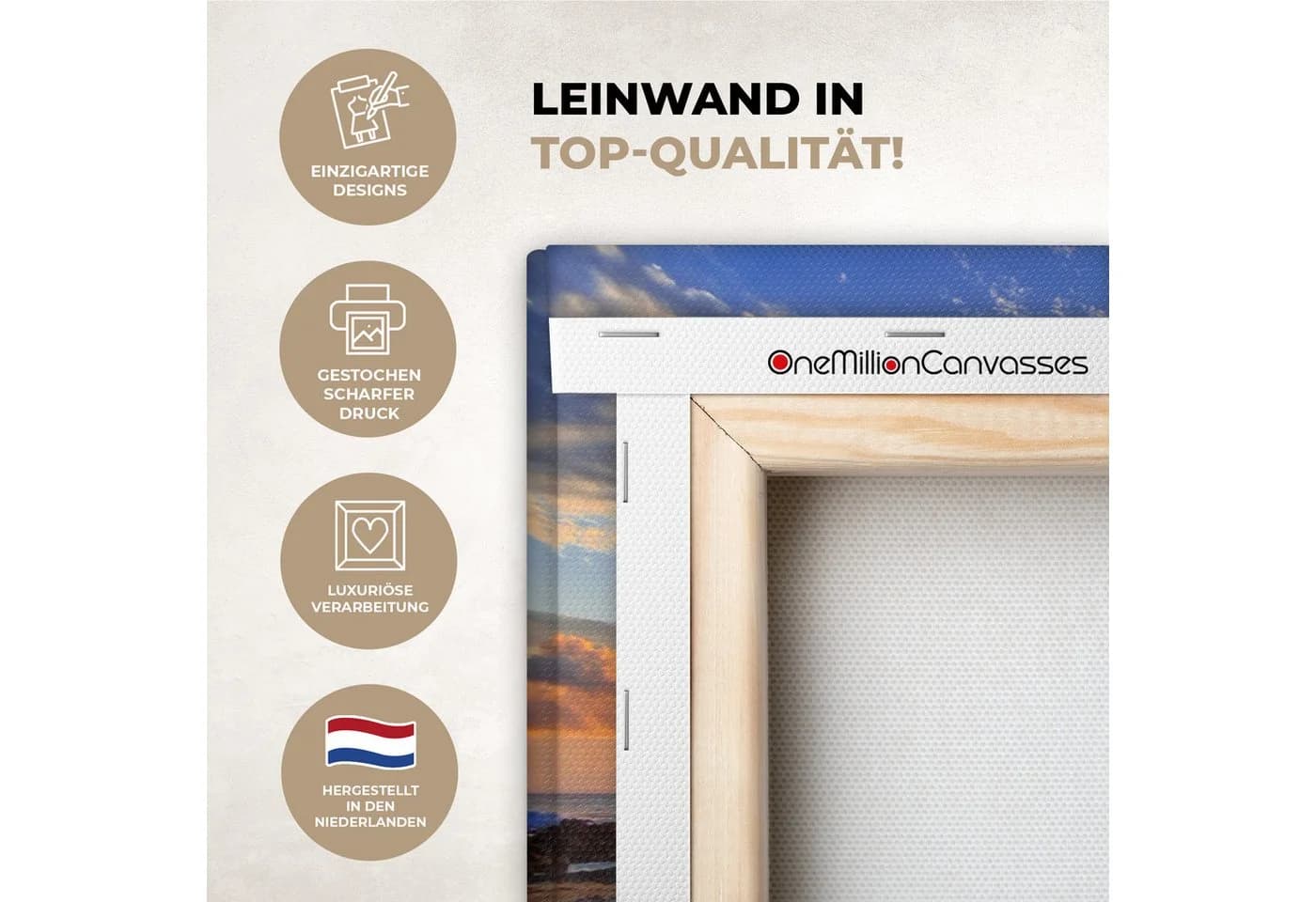 OneMillionCanvasses® Leinwandbild Hawaii Panorama Strand Meer Sonnenuntergang - Bild 3