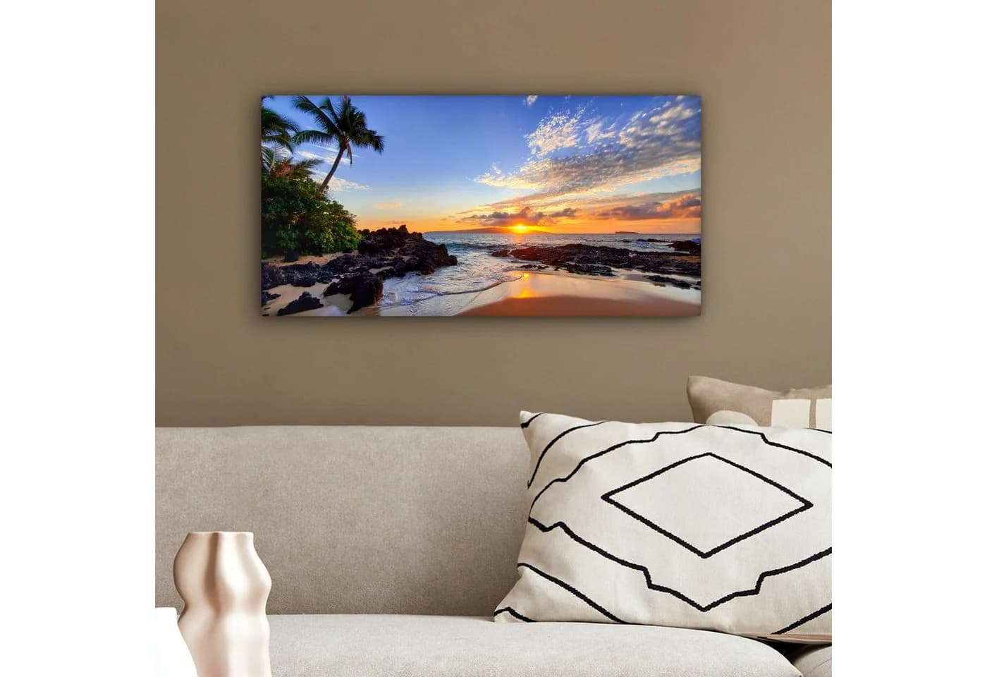 OneMillionCanvasses® Leinwandbild Hawaii Panorama Strand Meer Sonnenuntergang - Bild 4