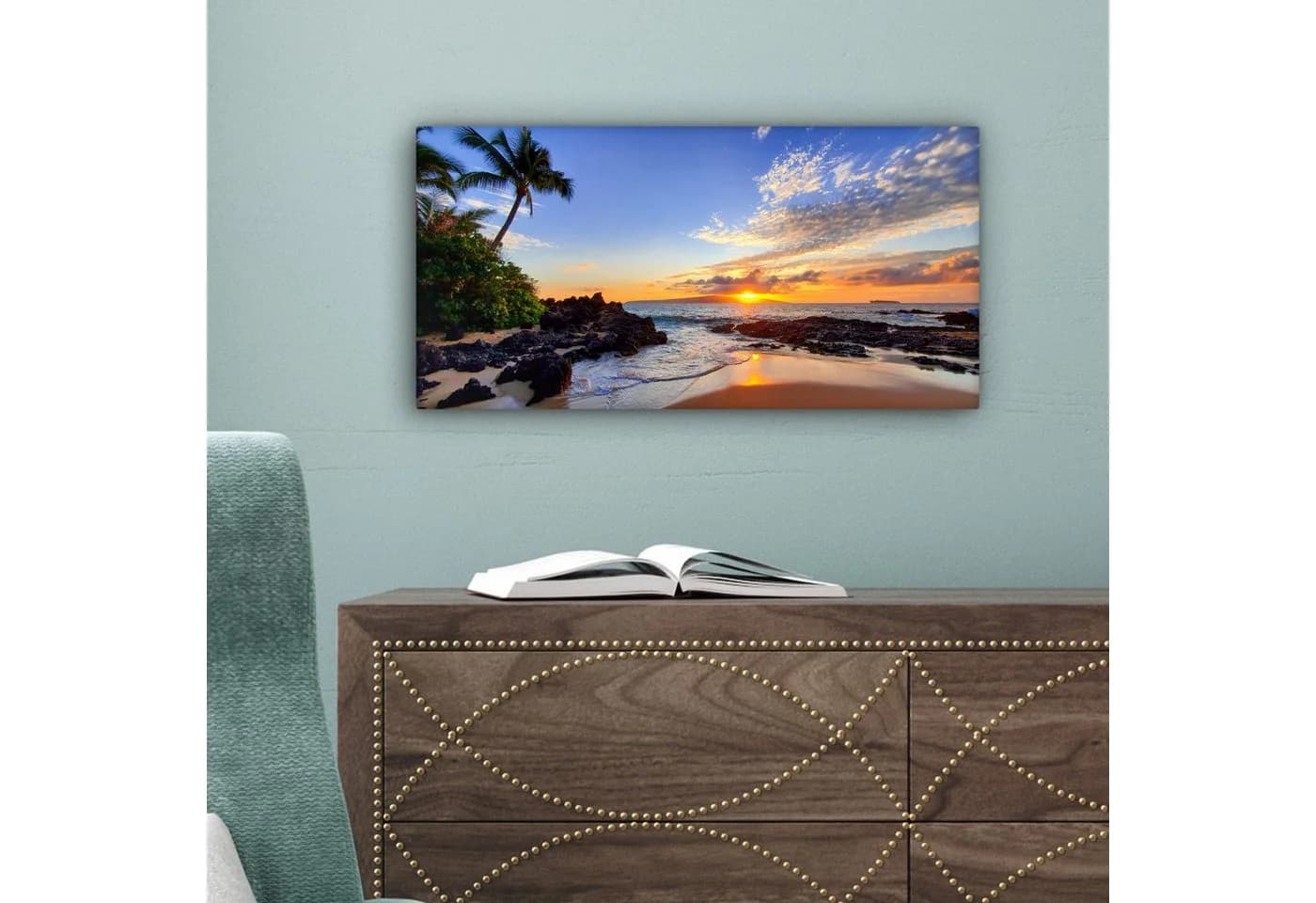 OneMillionCanvasses® Leinwandbild Hawaii Panorama Strand Meer Sonnenuntergang - Bild 5