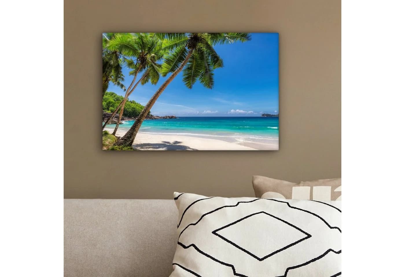 OneMillionCanvasses® Leinwandbild Strand Palme Meer Insel 30x20 cm - Bild 4