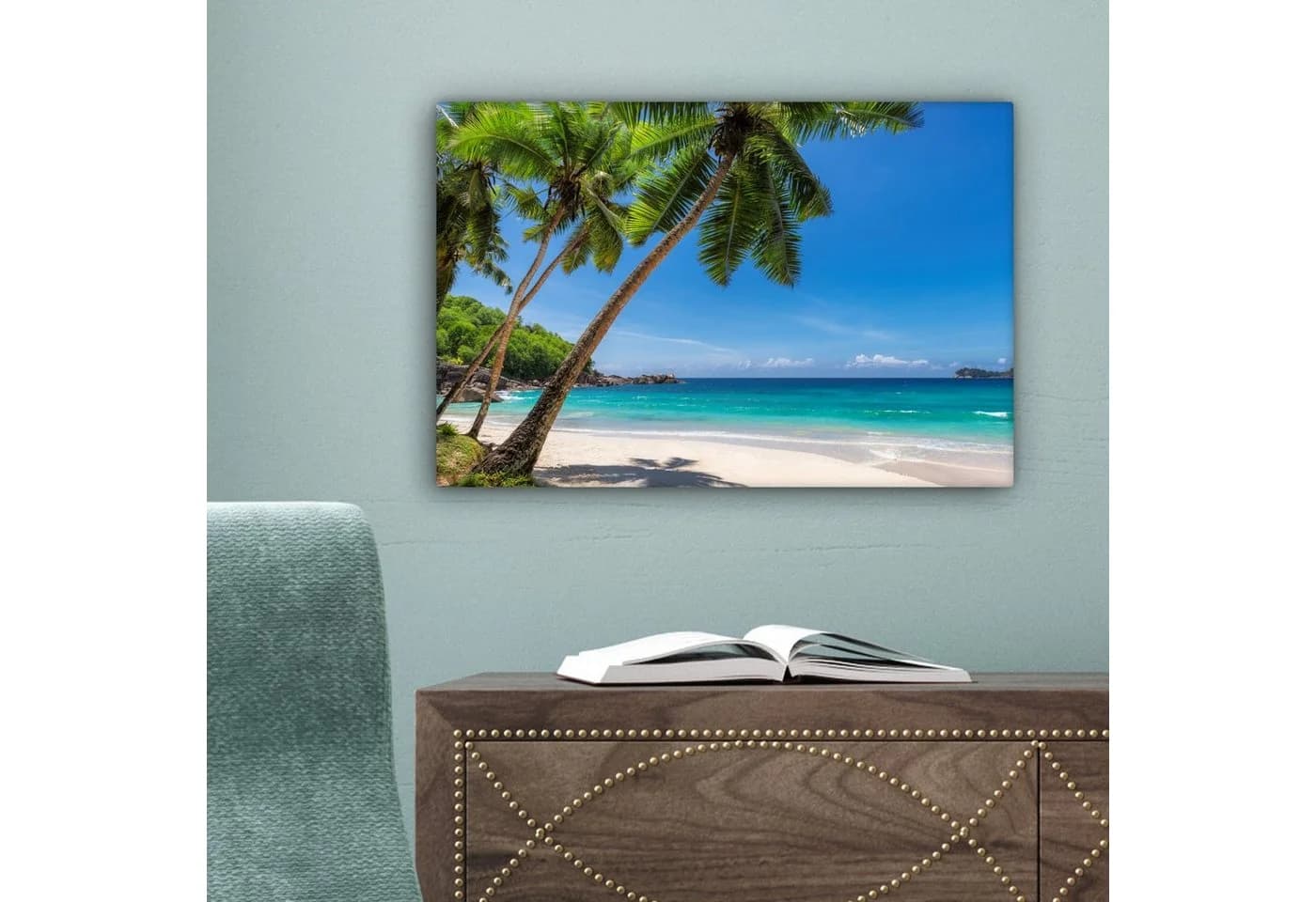 OneMillionCanvasses® Leinwandbild Strand Palme Meer Insel 30x20 cm - Bild 5
