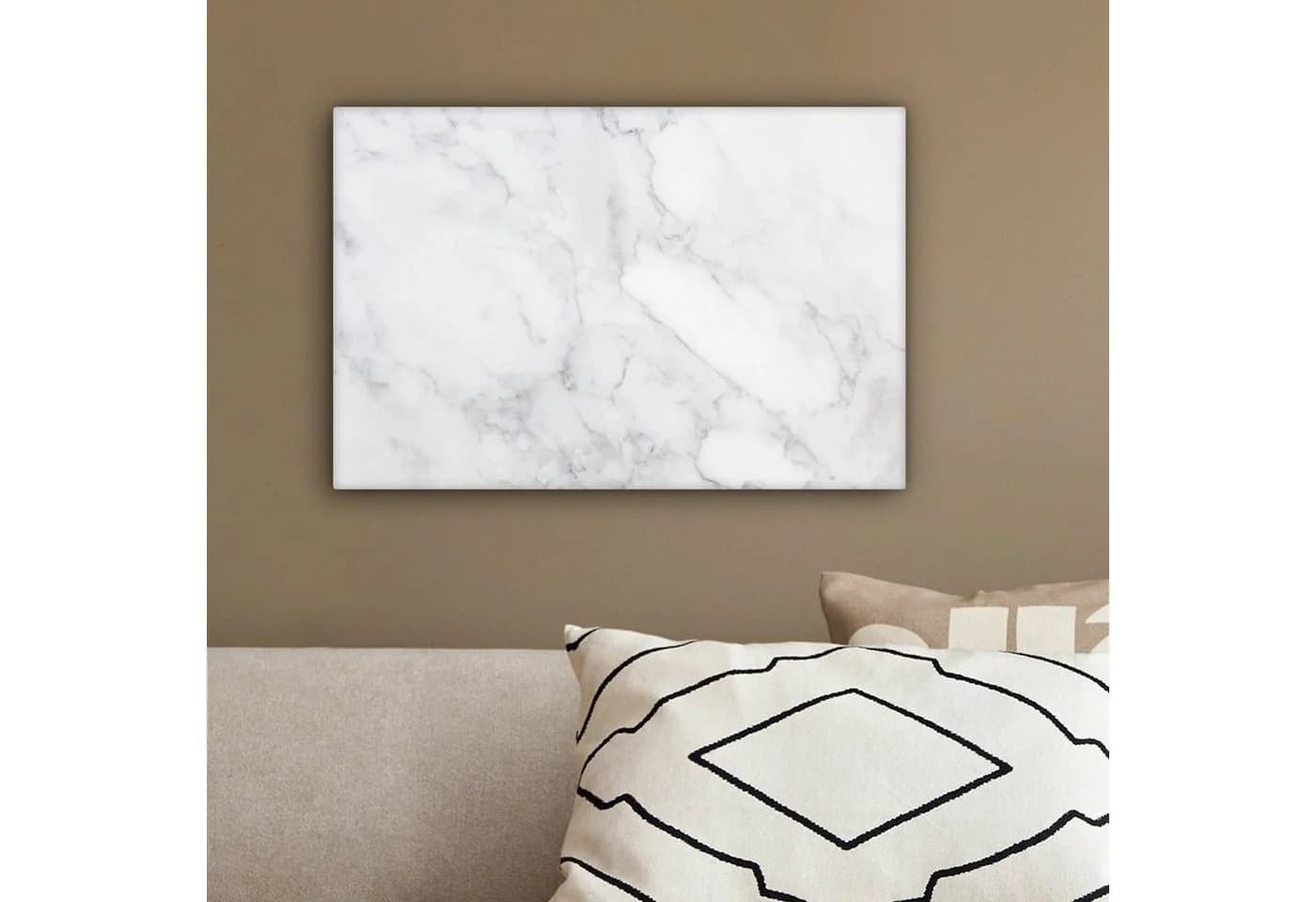 OneMillionCanvasses® Leinwandbild Marmor Weiß Grau Fotodruck 30x20 cm - Bild 4