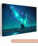 OneMillionCanvasses® Leinwandbild Nordlichter Hirsche Sternenhimmel Bild 2