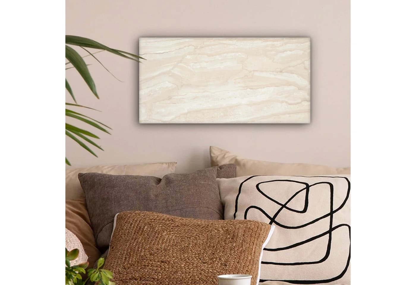 OneMillionCanvasses® Leinwandbild Panorama Marmor - Kalk - Sand - Textur Fotodruck Wandbild