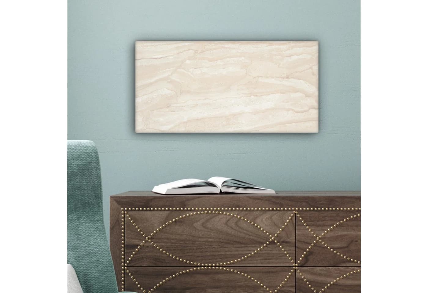 OneMillionCanvasses® Leinwandbild Panorama Marmor - Kalk - Sand - Textur Fotodruck Wandbild - Bild 5