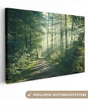 OneMillionCanvasses® Leinwandbild Wald - Weg - Sonne - Bäume - Grün - Natur, Fotodruck Bild 2