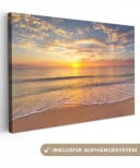 OneMillionCanvasses® Leinwandbild Strand Sonnenuntergang Meer Bild 2