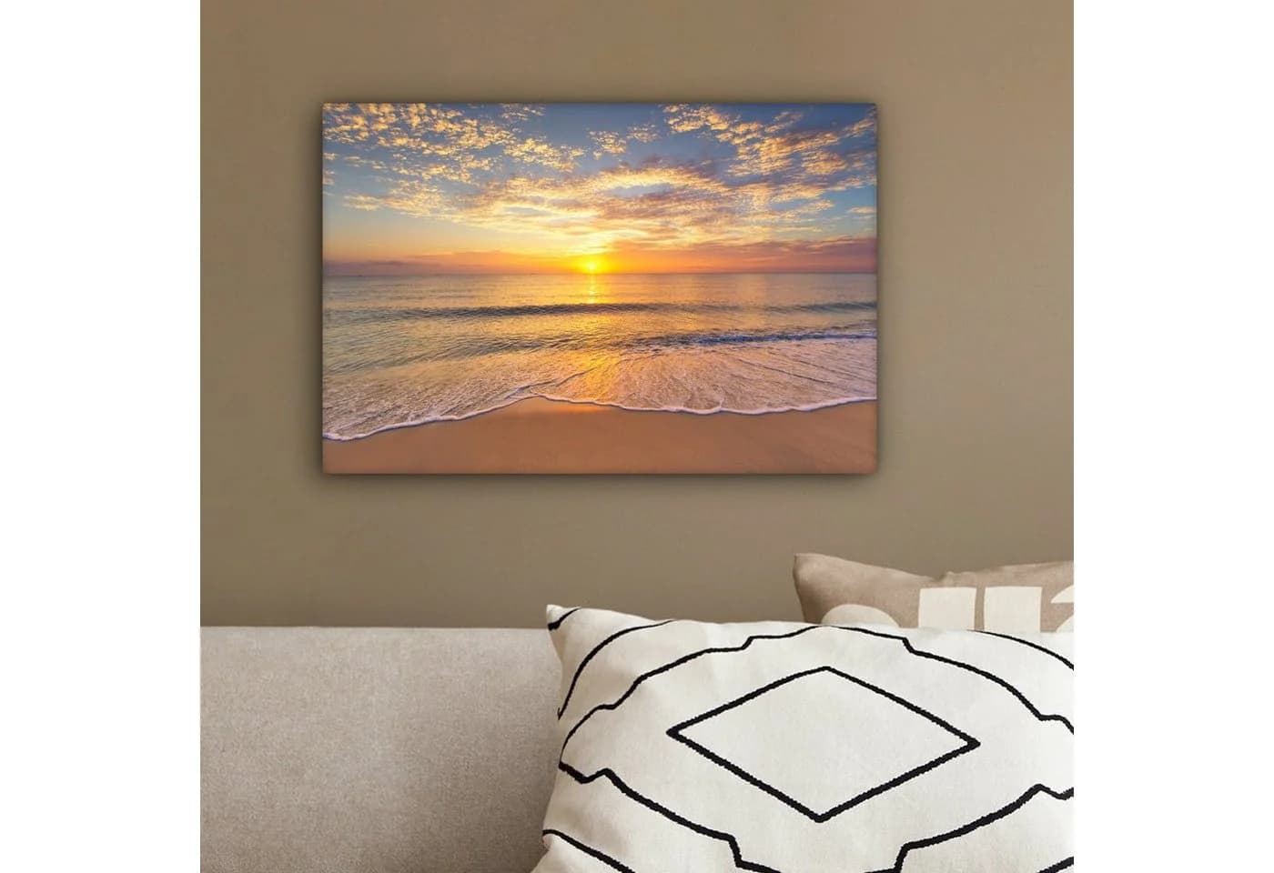 OneMillionCanvasses® Leinwandbild Strand Sonnenuntergang Meer - Bild 4