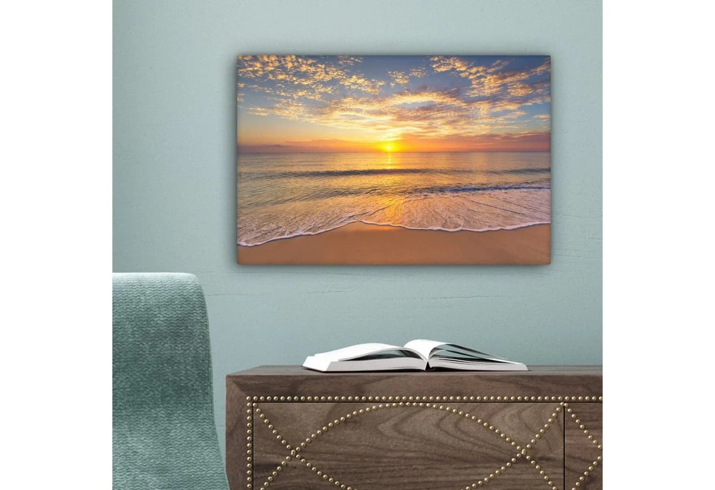 OneMillionCanvasses® Leinwandbild Strand Sonnenuntergang Meer - Bild 5
