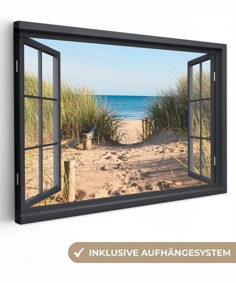 OneMillionCanvasses® Leinwandbild Strand Meer Dünen 30x20 cm - Bild 2