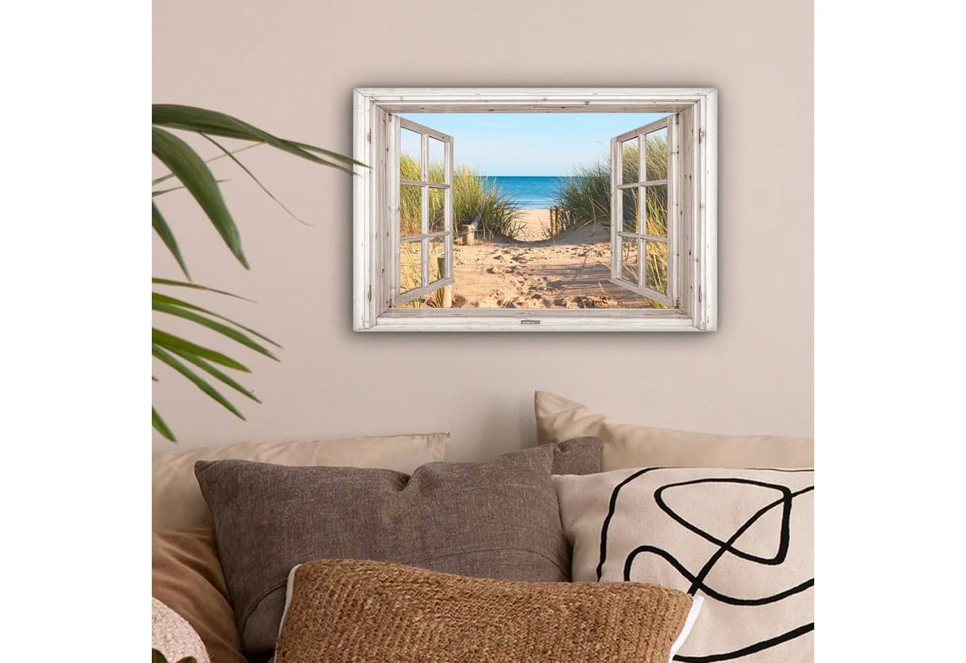 OneMillionCanvasses® Leinwandbild Strand Meer Dünen Fotodruck 30x20 cm