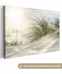 OneMillionCanvasses® Leinwandbild Dünen mit Strandhafer in der Sonne des Nationalparks Schleswig-Holstein Bild 2