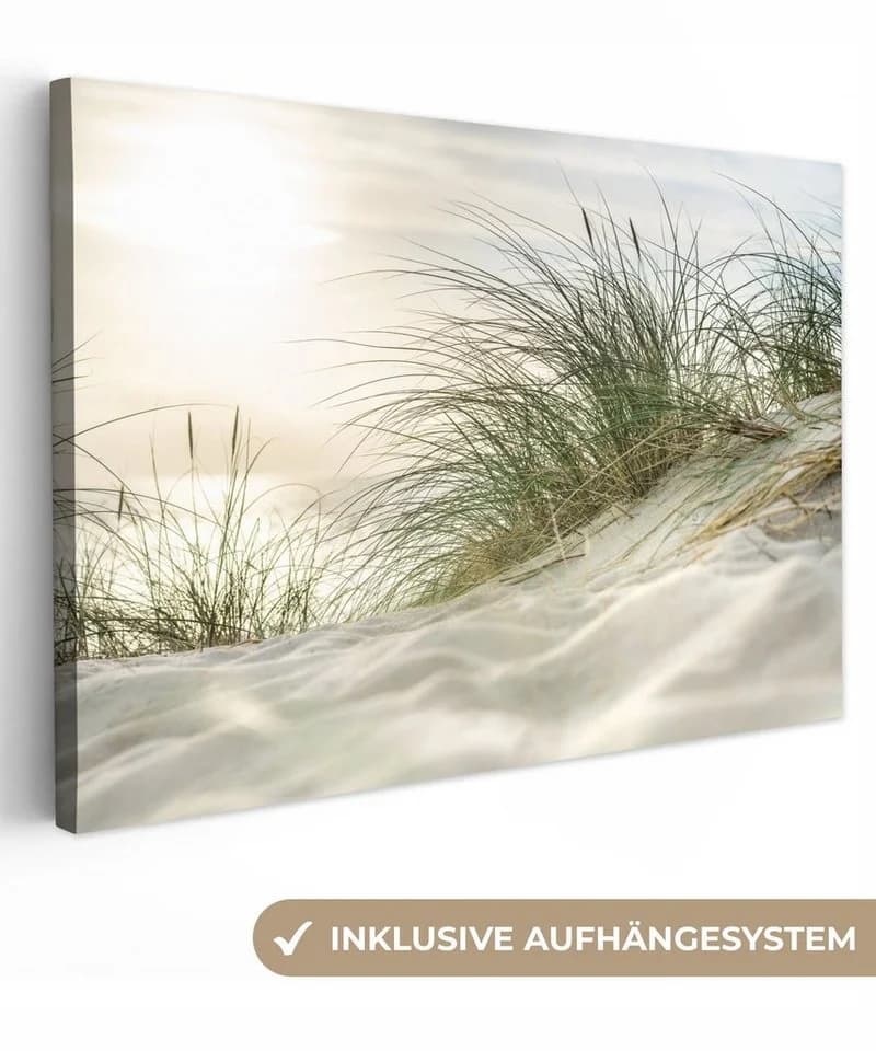 OneMillionCanvasses® Leinwandbild Dünen mit Strandhafer in der Sonne des Nationalparks Schleswig-Holstein - Bild 2