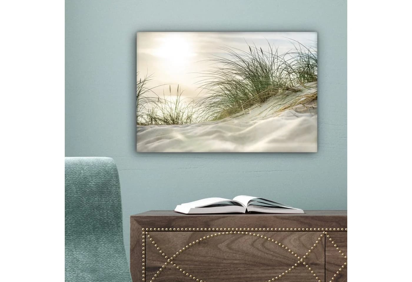 OneMillionCanvasses® Leinwandbild Dünen mit Strandhafer in der Sonne des Nationalparks Schleswig-Holstein - Bild 5