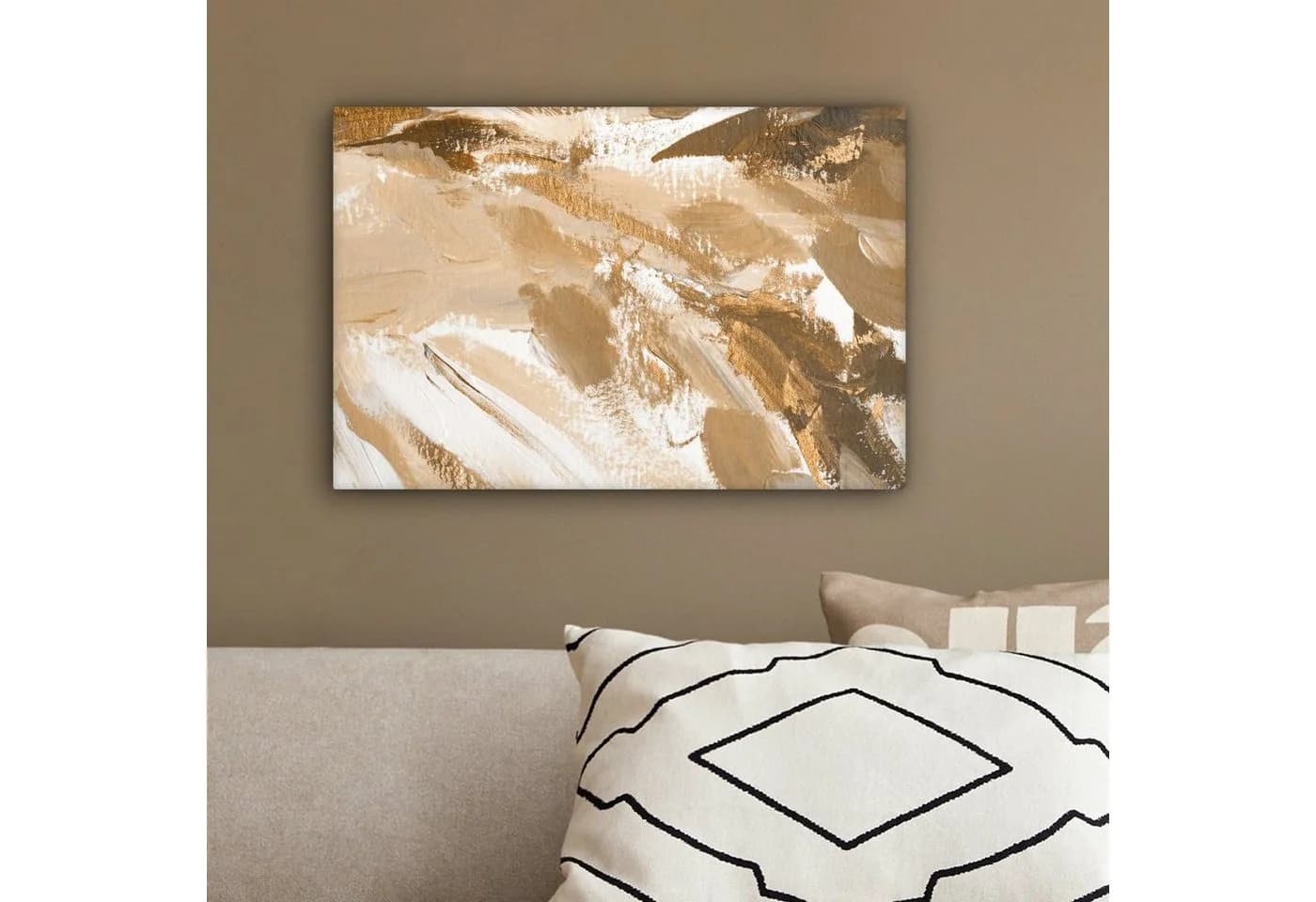 OneMillionCanvasses® Leinwandbild Abstrakt Gold Beige Wanddekoration - Bild 4