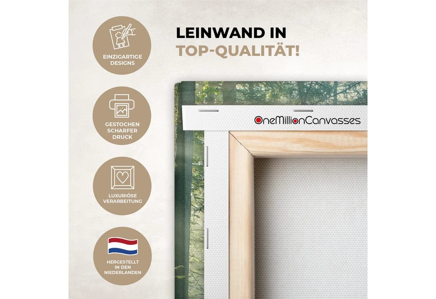 OneMillionCanvasses® Leinwandbild Waldweg Grün Natur - Bild 3