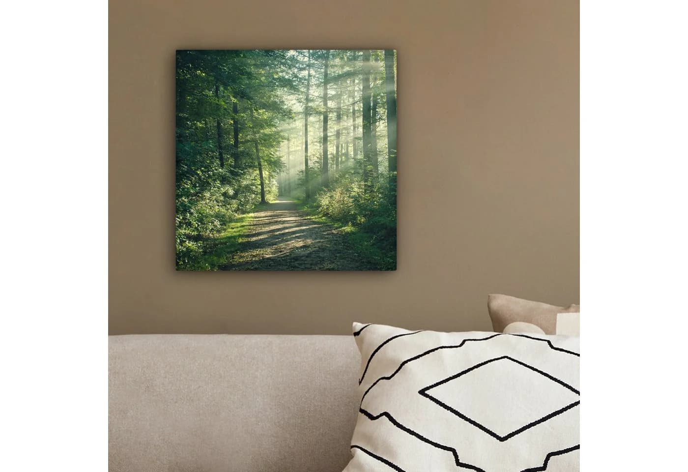OneMillionCanvasses® Leinwandbild Waldweg Grün Natur - Bild 4