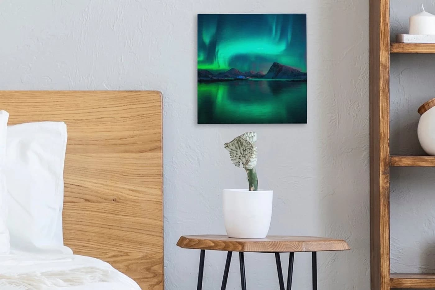 OneMillionCanvasses® Leinwandbild Nordlichter Norwegen 20x20 cm - Bild 4