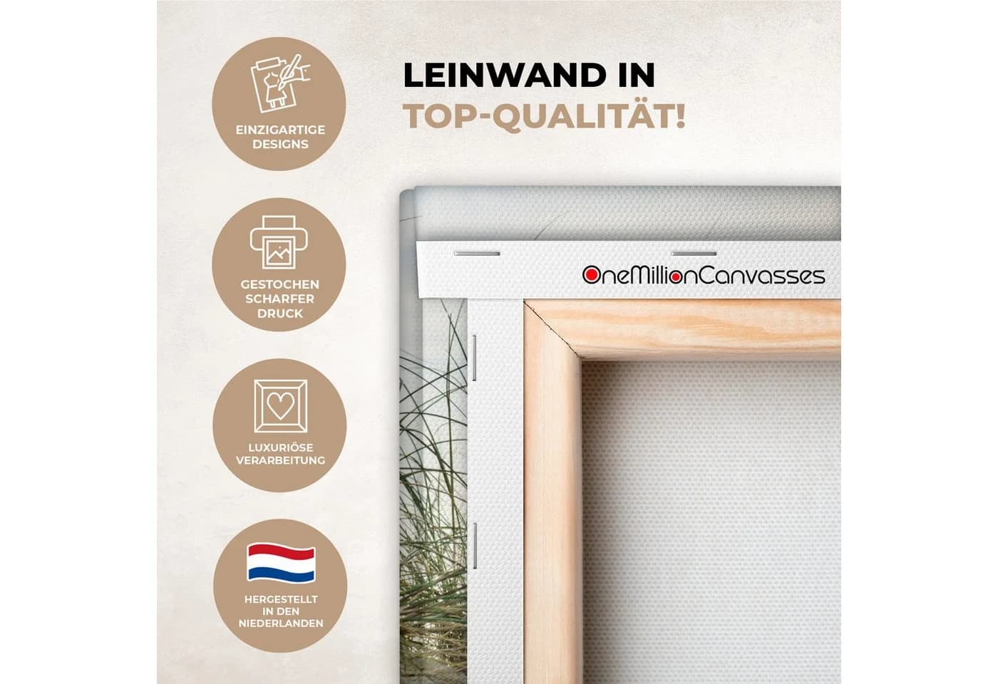 OneMillionCanvasses® Leinwandbild Dünen mit Strandhafer - Bild 3