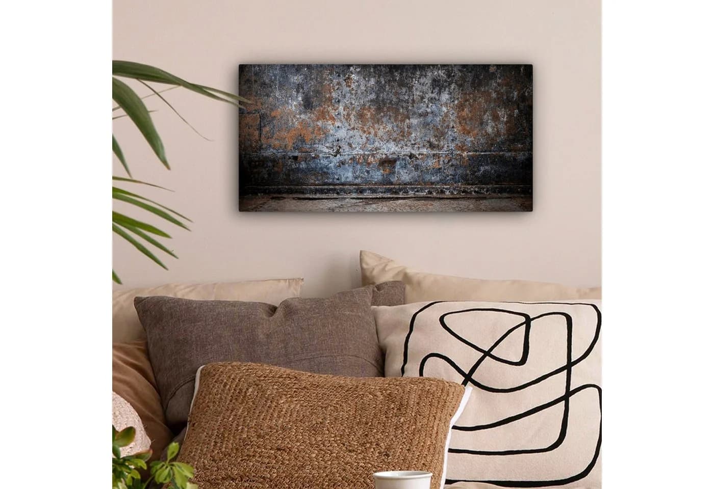 OneMillionCanvasses® Leinwandbild Panorama Eisen Vintage Grau Braun