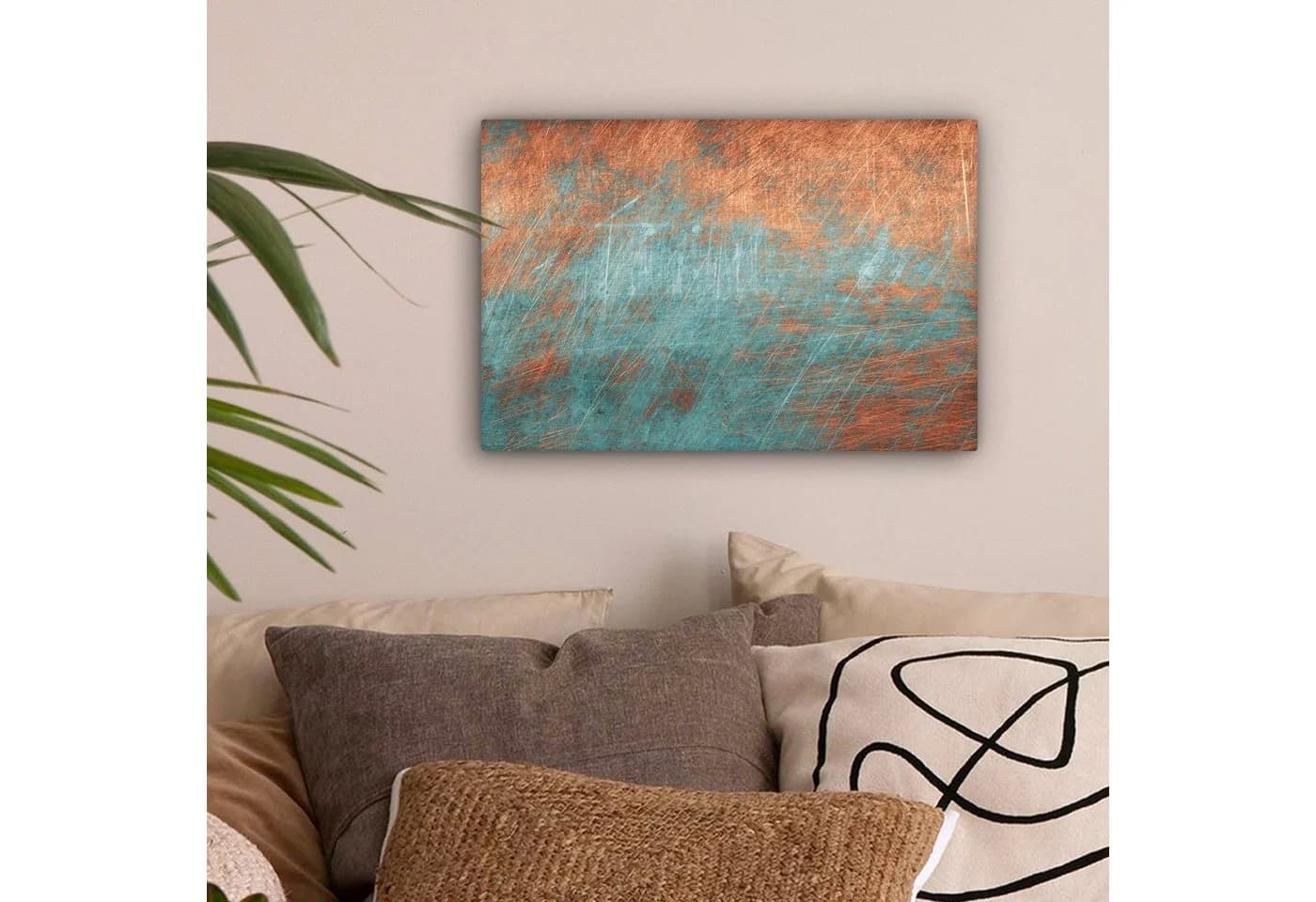 OneMillionCanvasses® Leinwandbild Abstrakt Metall Blau Bronze