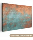 OneMillionCanvasses® Leinwandbild Abstrakt Metall Blau Bronze Bild 2