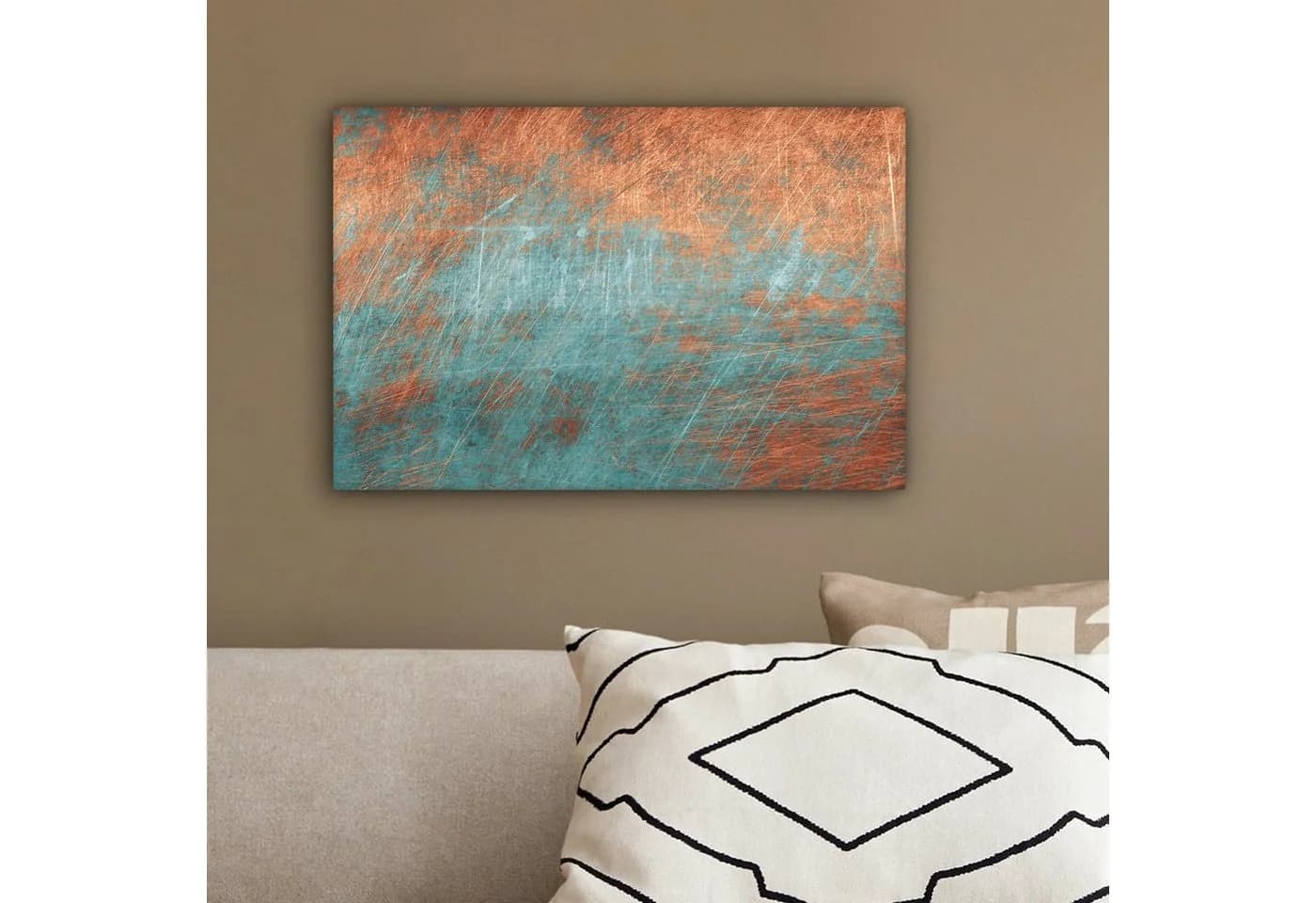 OneMillionCanvasses® Leinwandbild Abstrakt Metall Blau Bronze - Bild 4