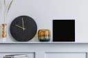 OneMillionCanvasses® Leinwandbild Schwarz Einfarbig Wandbild Deko Bild 1