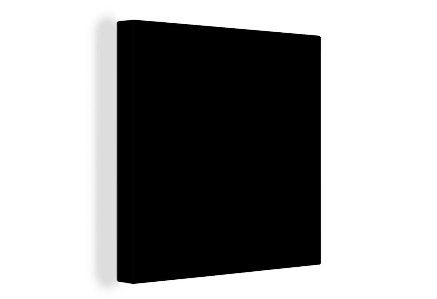 OneMillionCanvasses® Leinwandbild Schwarz Einfarbig Wandbild Deko - Bild 2