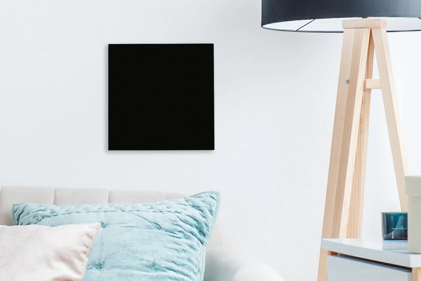 OneMillionCanvasses® Leinwandbild Schwarz Einfarbig Wandbild Deko - Bild 3