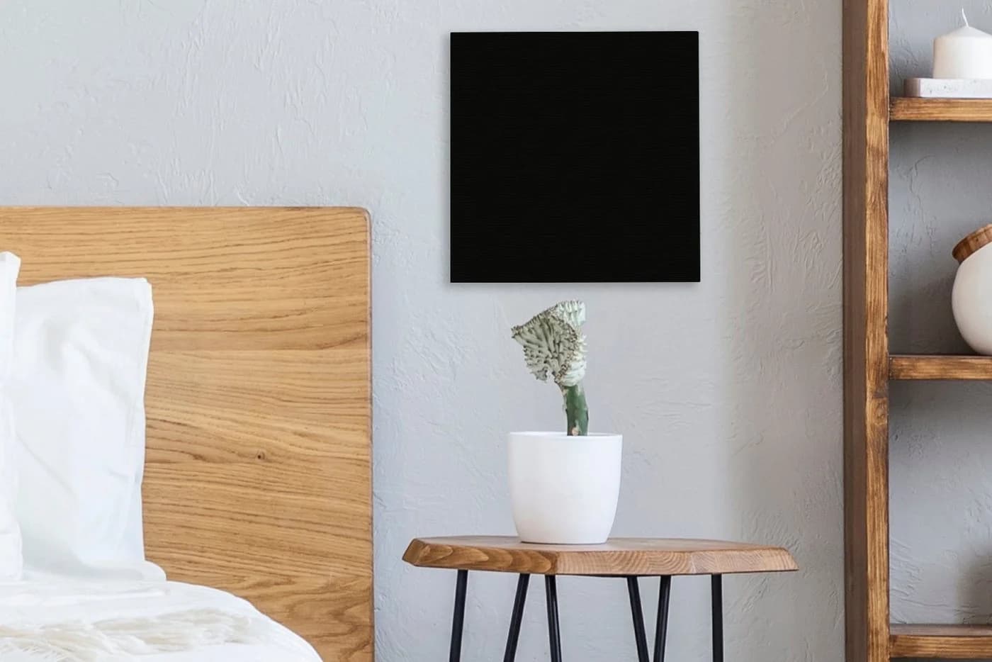 OneMillionCanvasses® Leinwandbild Schwarz Einfarbig Wandbild Deko - Bild 4