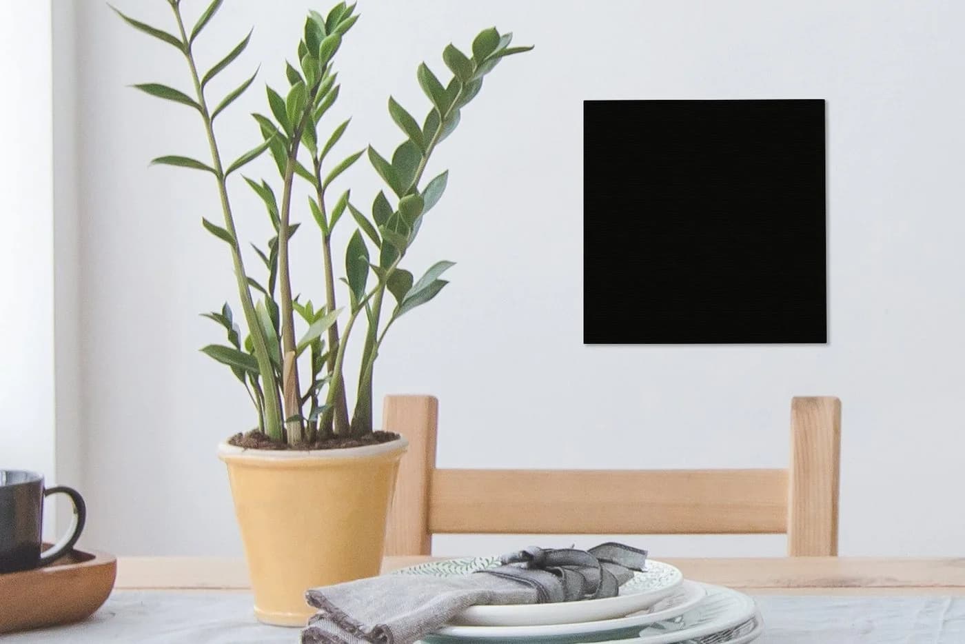 OneMillionCanvasses® Leinwandbild Schwarz Einfarbig Wandbild Deko - Bild 5