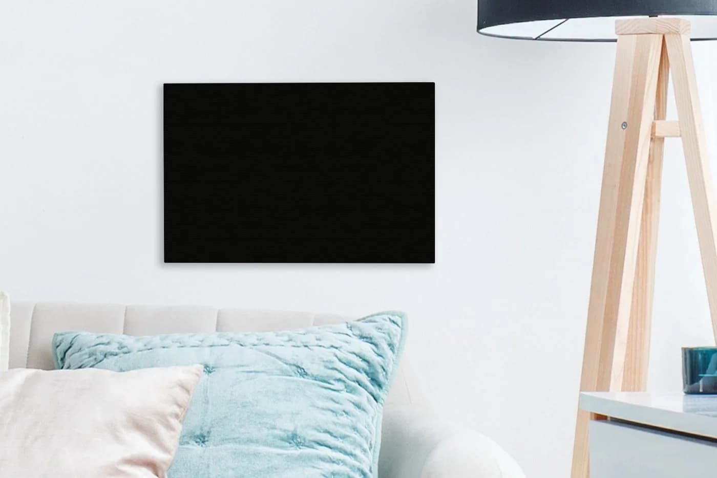 OneMillionCanvasses® Leinwandbild Schwarz Einfarbig Fotodruck Wand Dekoration Aesthetic 30x20 cm - Bild 2