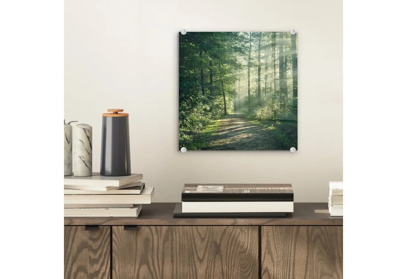 MuchoWow Acrylglasbild Waldweg Grün Modern