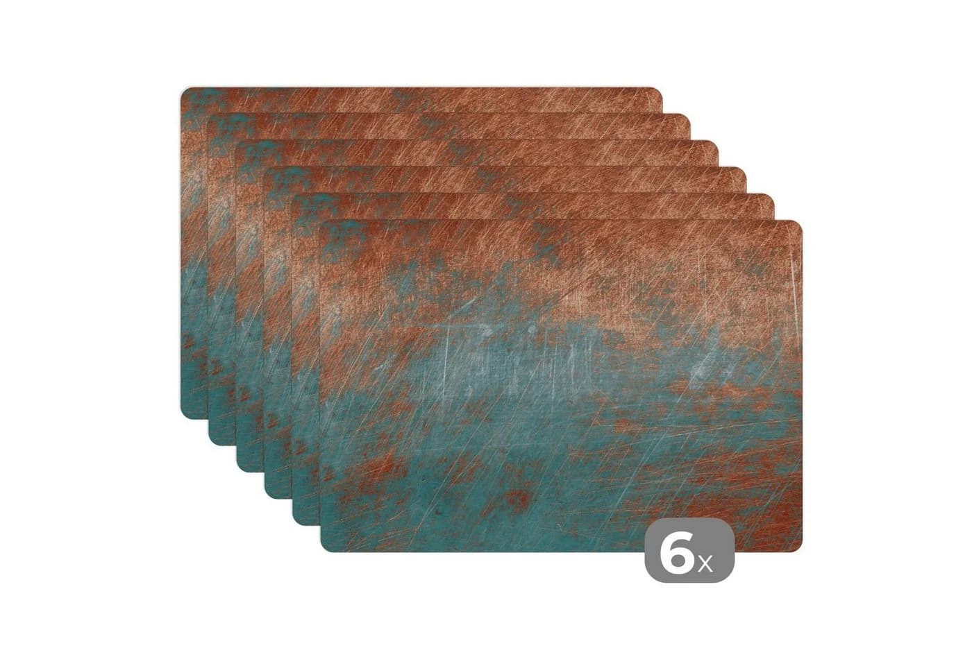 MuchoWow Platzset Metall 6er Set Blau Bronze Vinyl - Bild 2